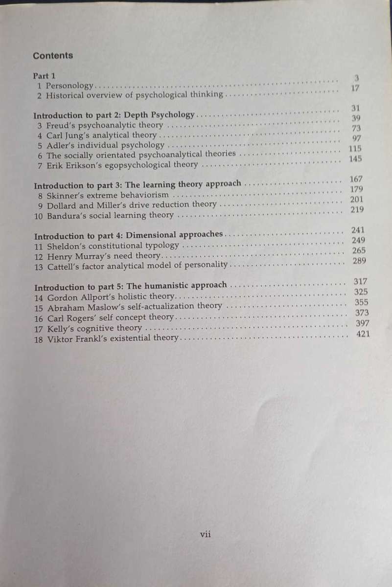 Personality theories from Freud to Frankl