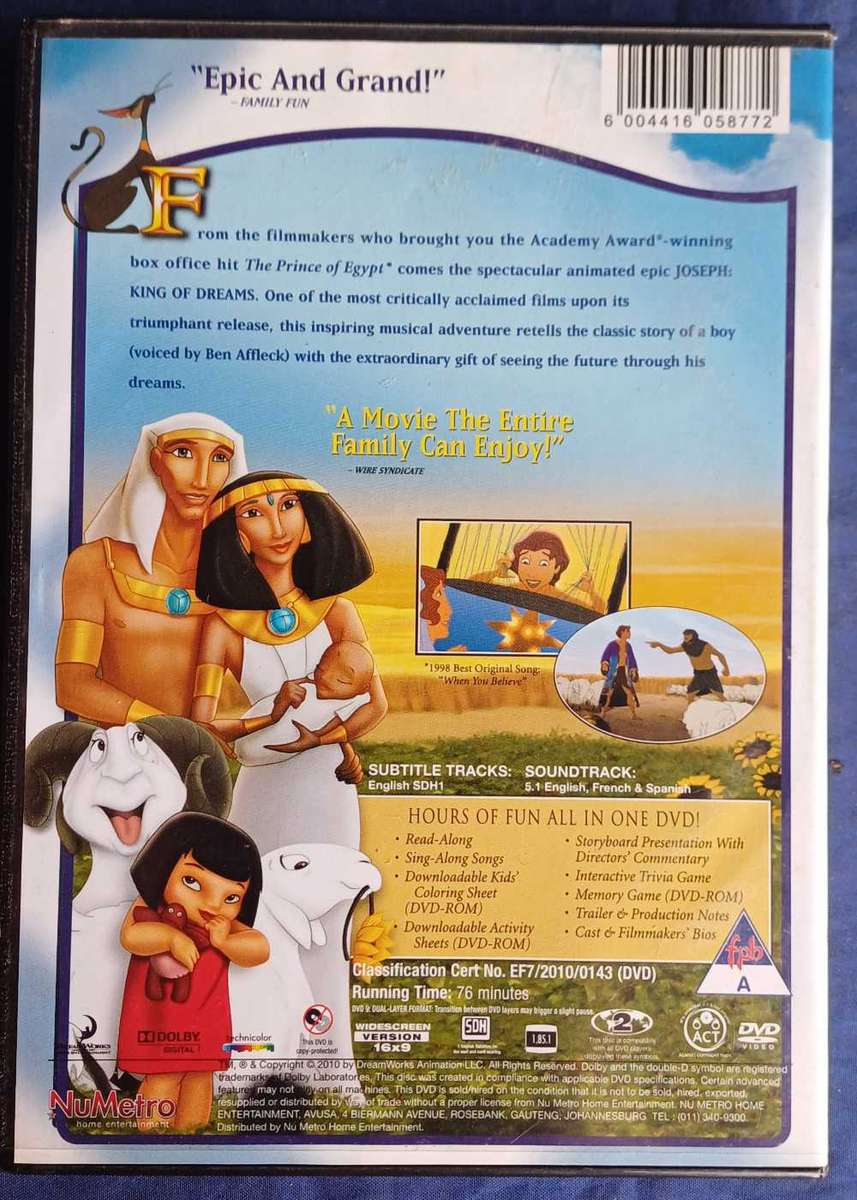 Joseph king of dreams dvd