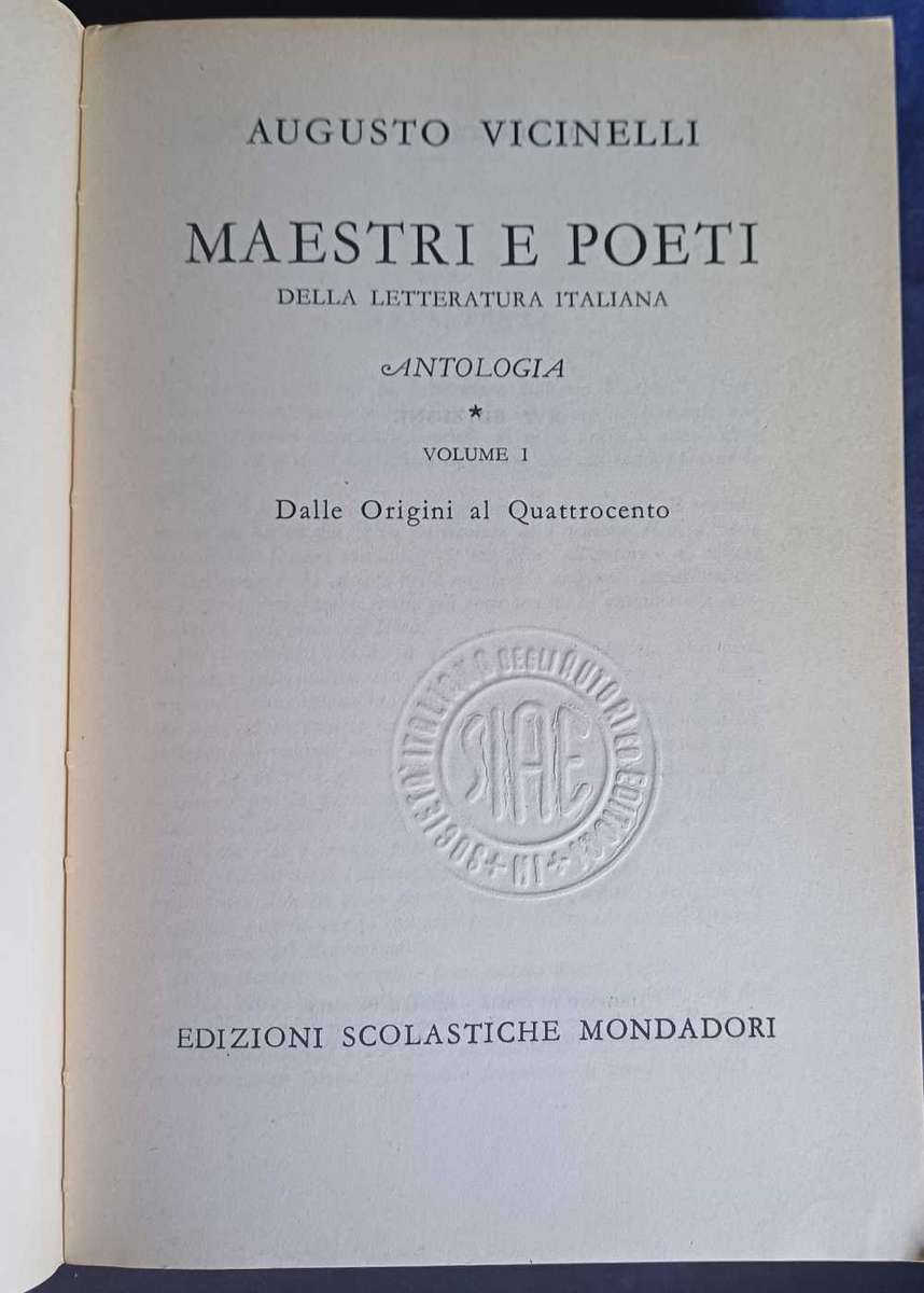 Augusto Vicinelli - Maestri e poeti