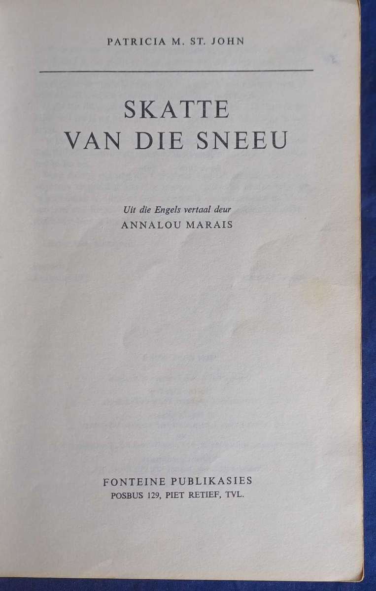 Skatte van die sneeu deur Patricia M St. John