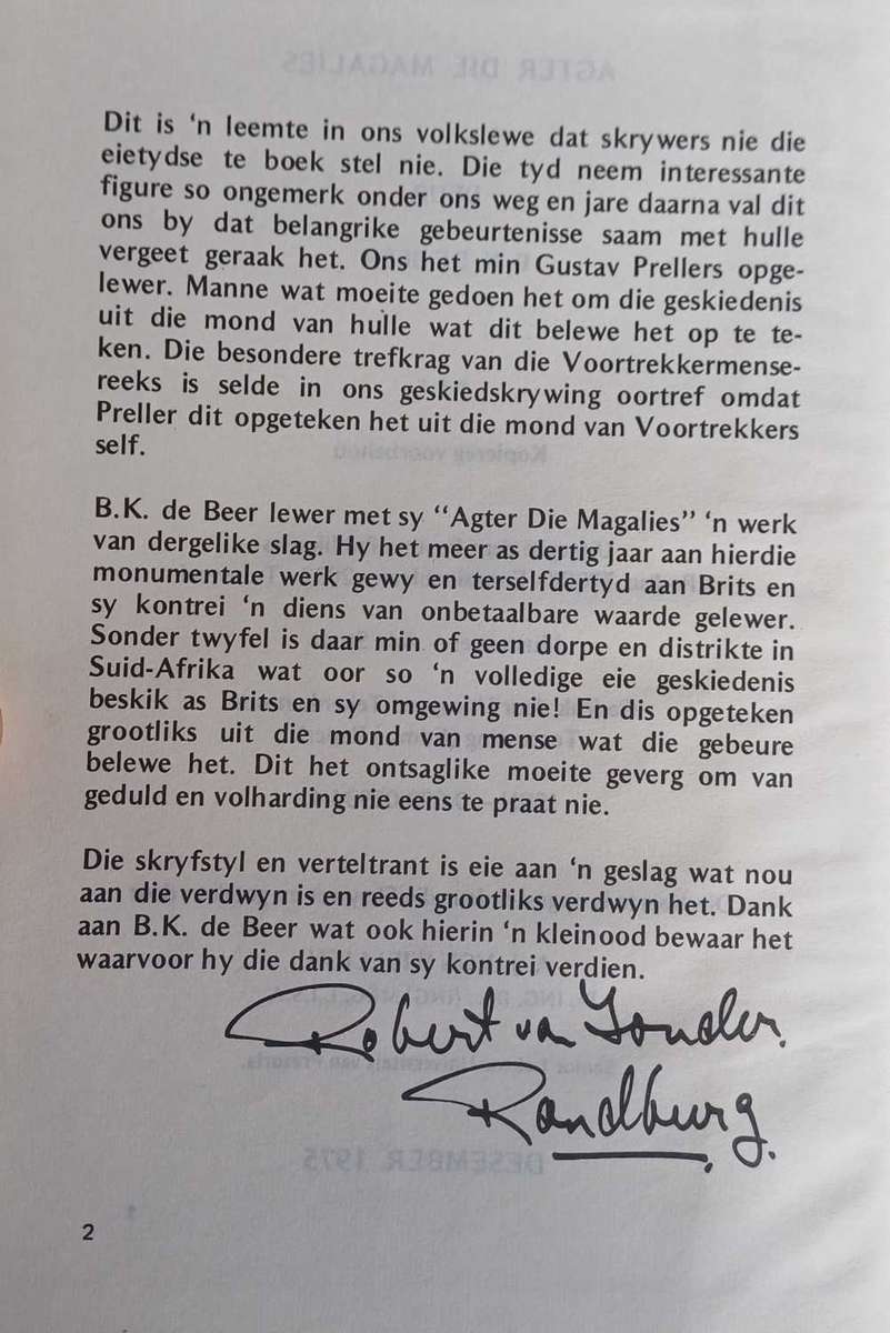 Agter die Magalies deur BK de Beer