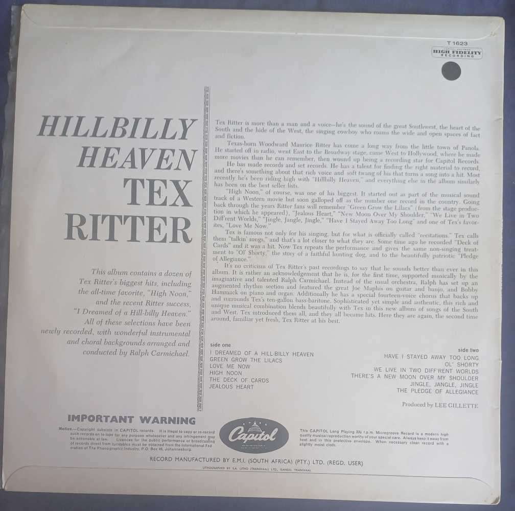 Tex Ritter - Hillbilly heaven LP