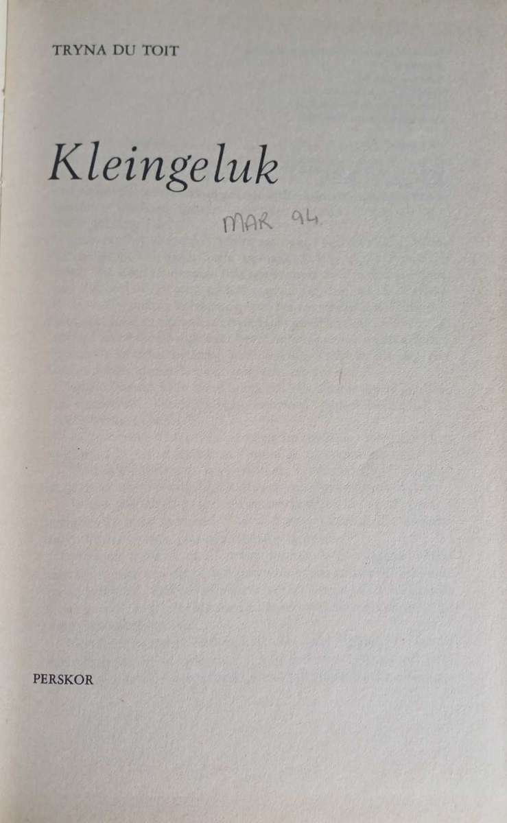 Kleingeluk deur Tryna du Toit