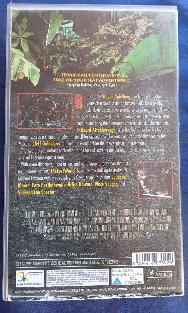 Jurassic park the lost world vhs