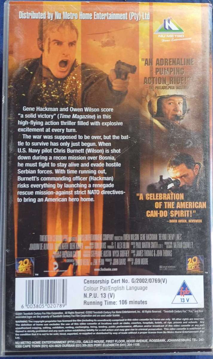 Behind enemy lines vhs