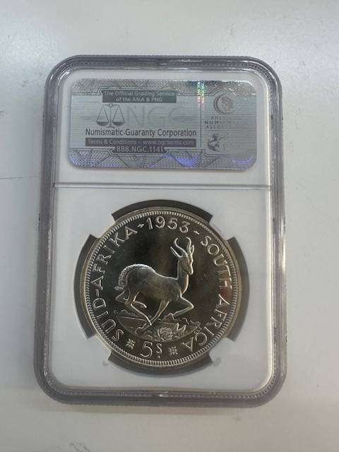 South Africa 5 shilling 1953 NGC PL67