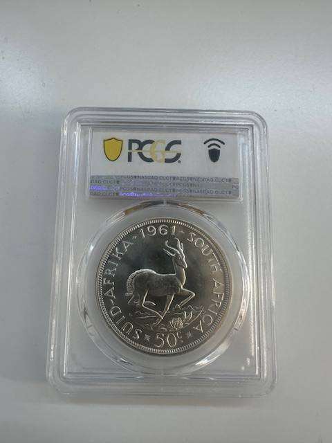 South Africa 50c 1961 PCGS PR68 , FINEST KNOWN