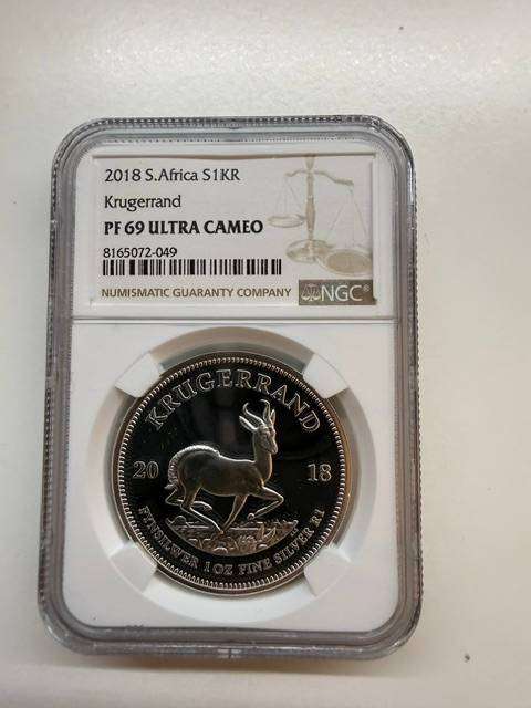 2018 SILVER KRUGERRAND 1oz NGC PF69