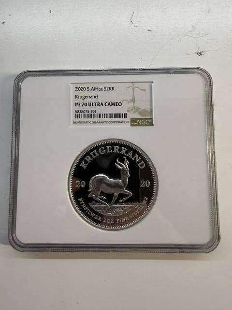 2020 2oz NGC PF70 , FIRST 2oz SILVER KRUGERRAND