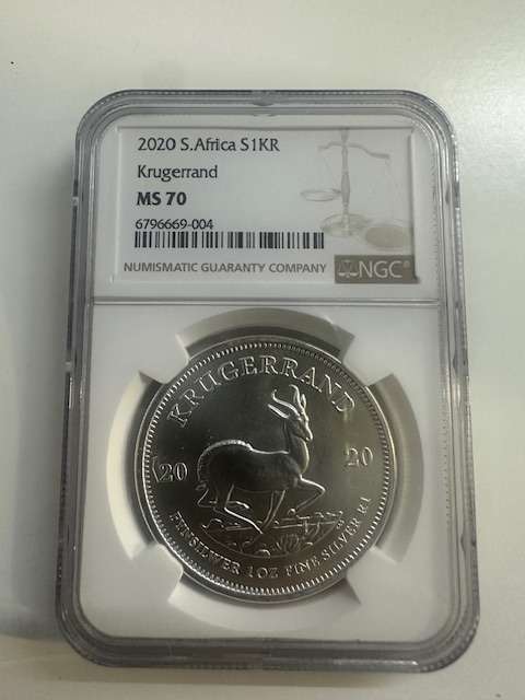 2020 SILVER KRUGERRAND 1oz NGC MS70