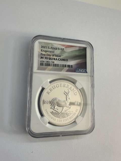 2021 SILVER KRUGERRAND 1oz NGC PF70 FIRST DAY OF ISSUE
