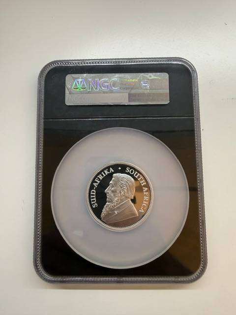 2023 2oz NGC PF70 large slab with flag and Table Mountain