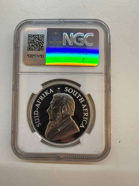 2023 SILVER KRUGERRAND 1oz NGC PF70 , FIRST DAY OF ISSUE