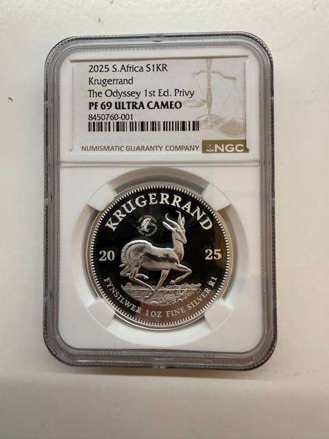 2025 Silver Krugerrand  1oz VE DAY 80th The Odyssey 1st Edition NGC PF69