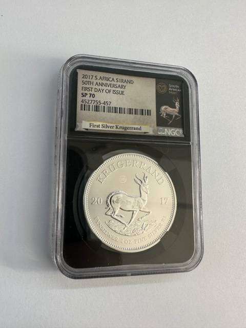 2017 SILVER KRUGERRAND 1oz NGC SP70 FIRST DAY OF ISSUE