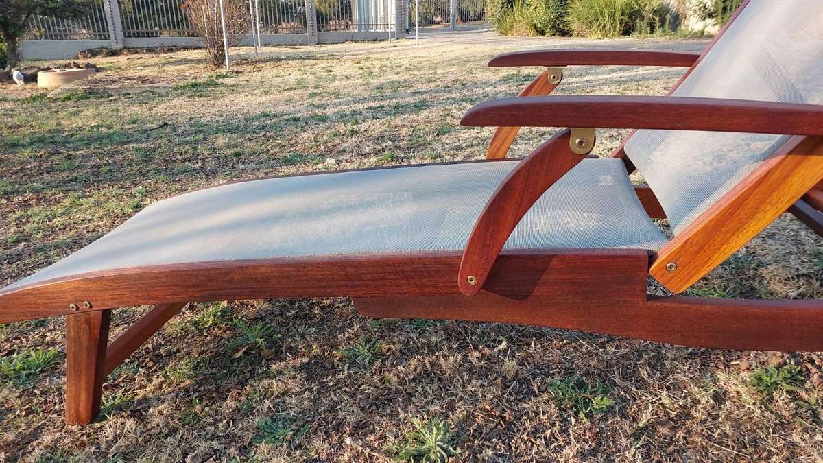 Set of 3 x MBM Outdoor Teak Loungers