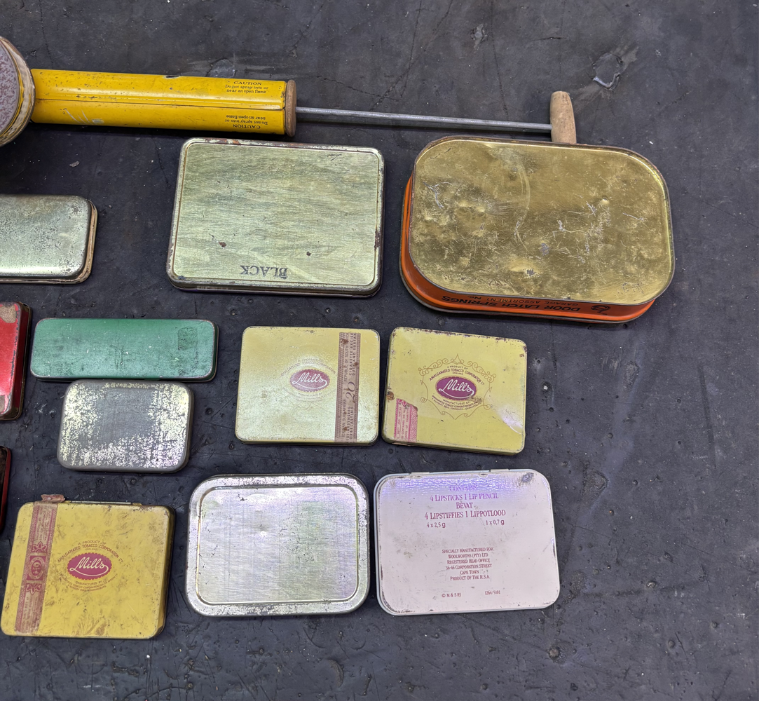 Assorted old tins