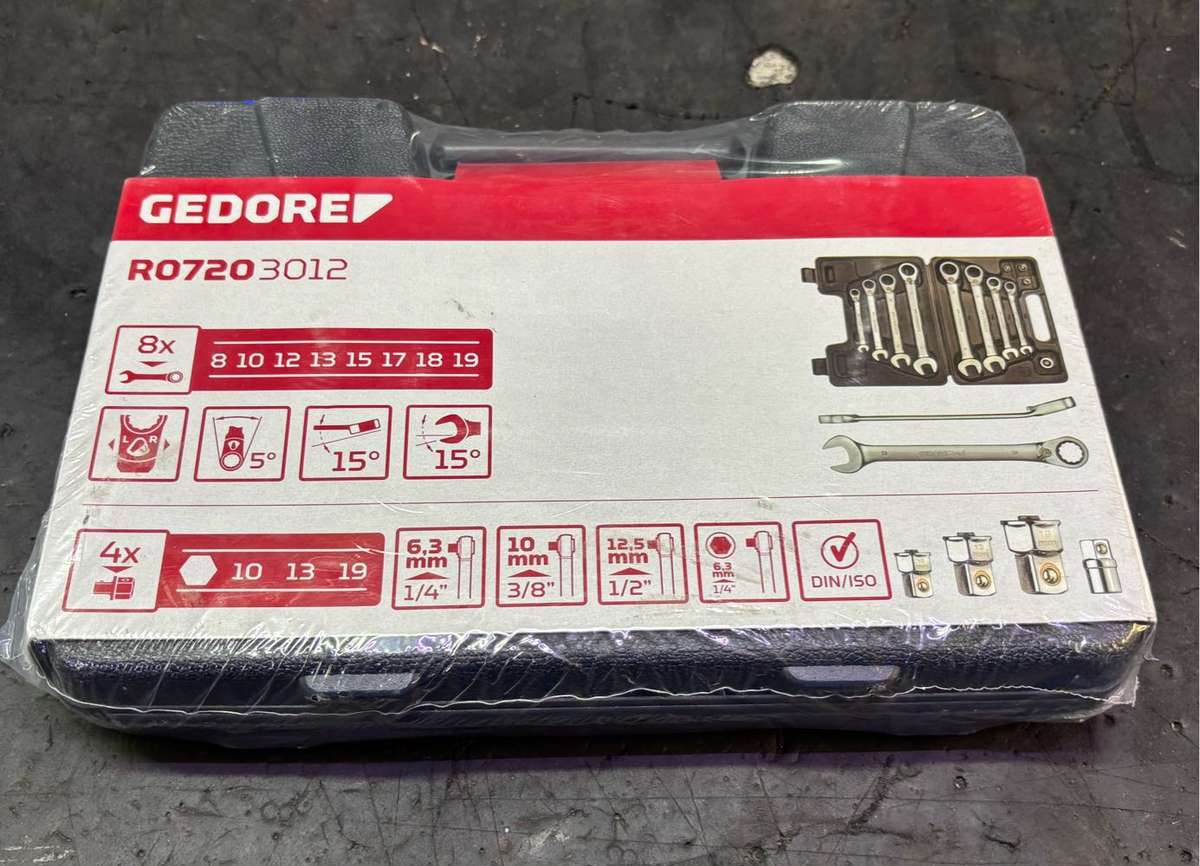 Gedore red ratchet Spanners set 8-19mm 12 piece