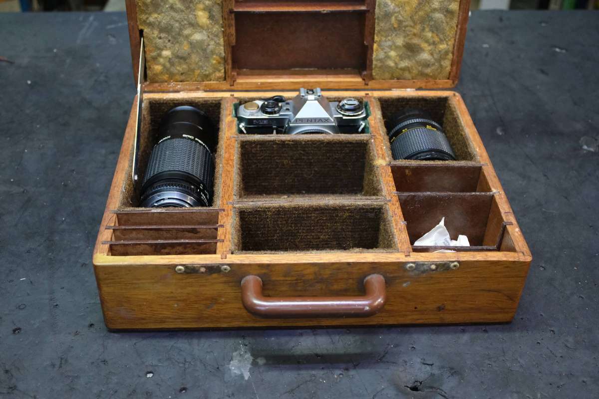OLD PENTAX CAMERA IN BOX WITH TWO LENSES