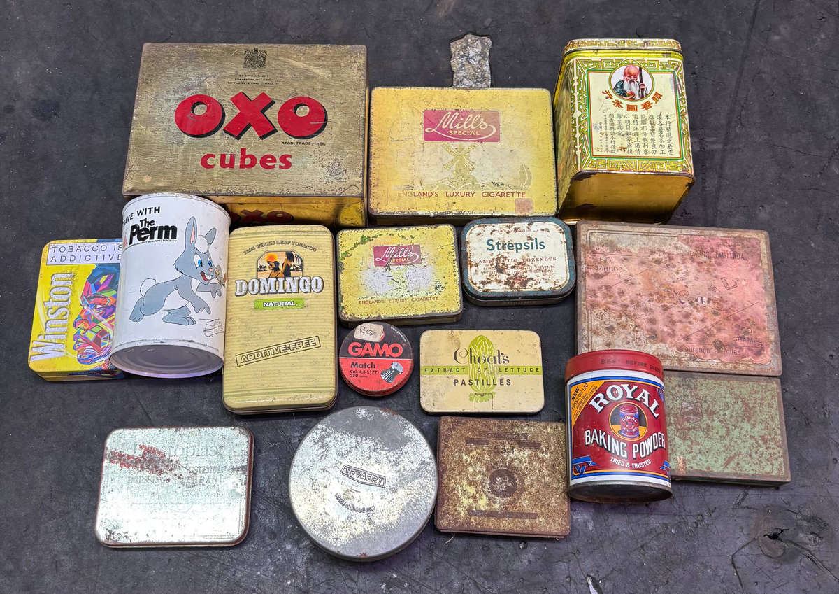 OLD TINS JOB LOT ALL FOR ONE BID