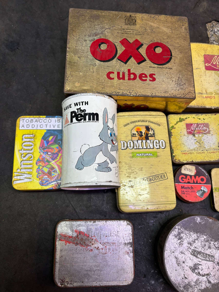 OLD TINS JOB LOT ALL FOR ONE BID