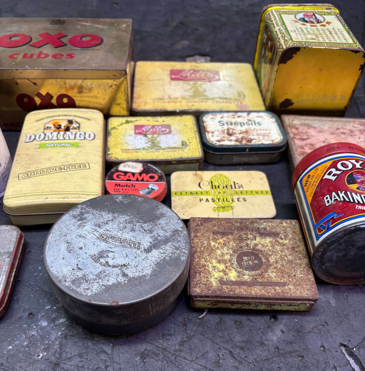 OLD TINS JOB LOT ALL FOR ONE BID