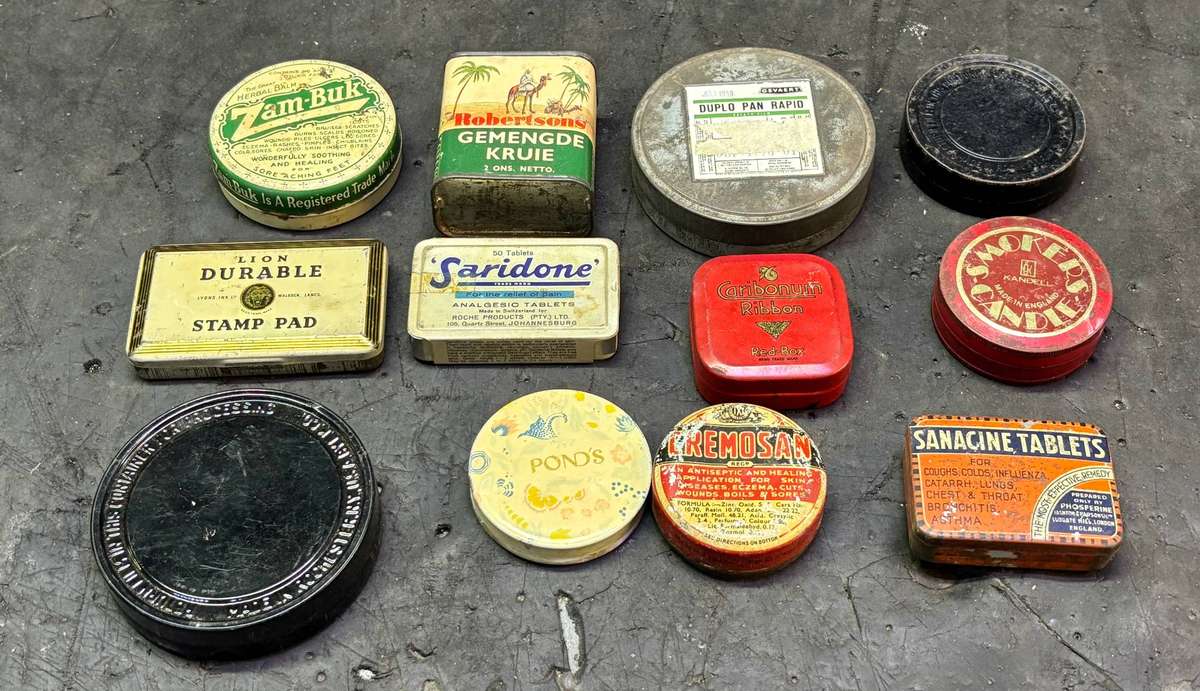 JOB LOT OF OLD TINS WITH CONTENTS