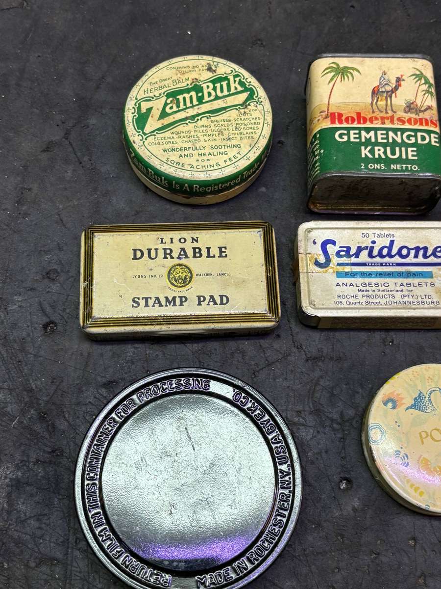 JOB LOT OF OLD TINS WITH CONTENTS