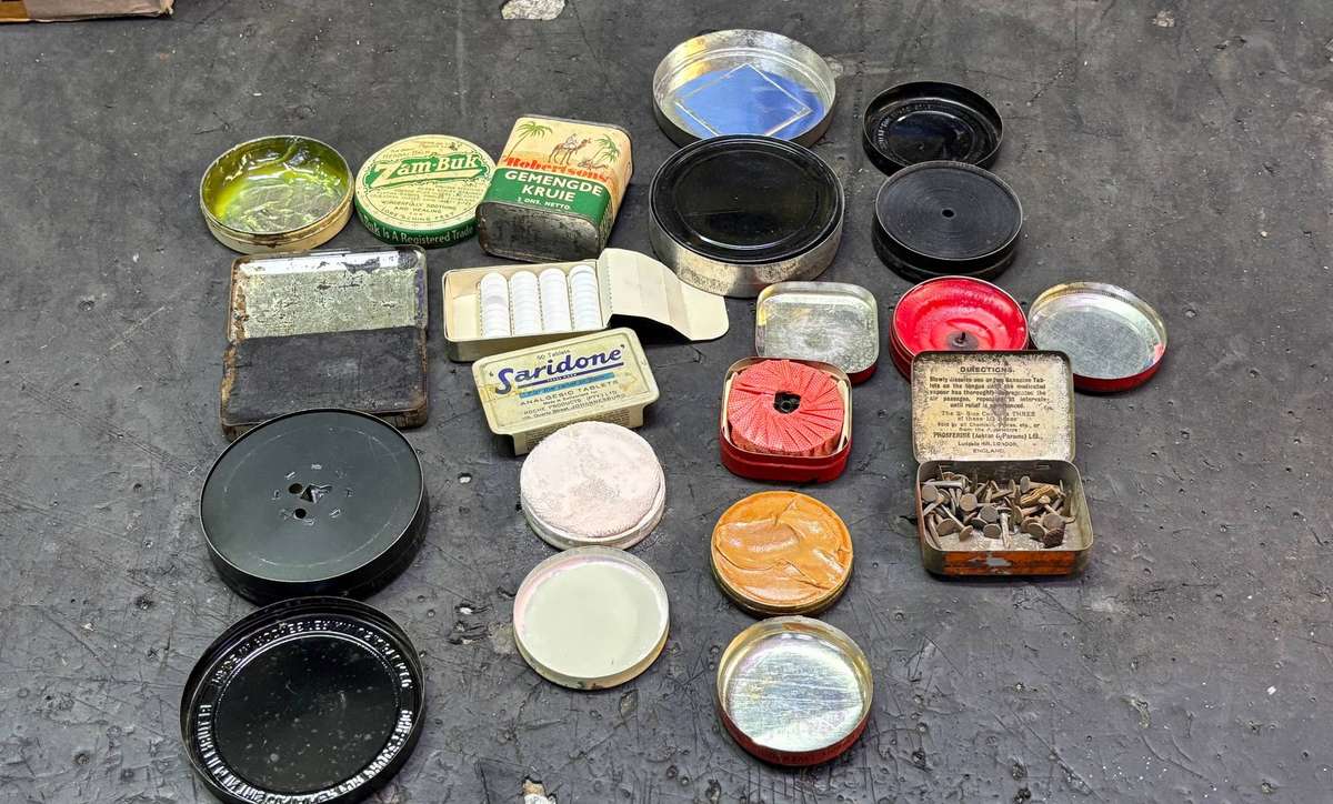 JOB LOT OF OLD TINS WITH CONTENTS