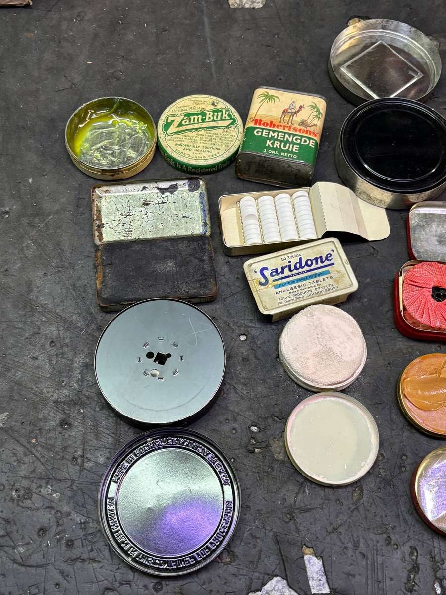 JOB LOT OF OLD TINS WITH CONTENTS