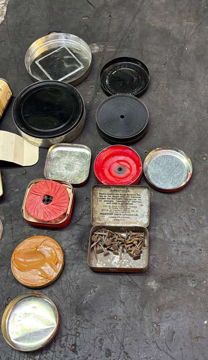JOB LOT OF OLD TINS WITH CONTENTS