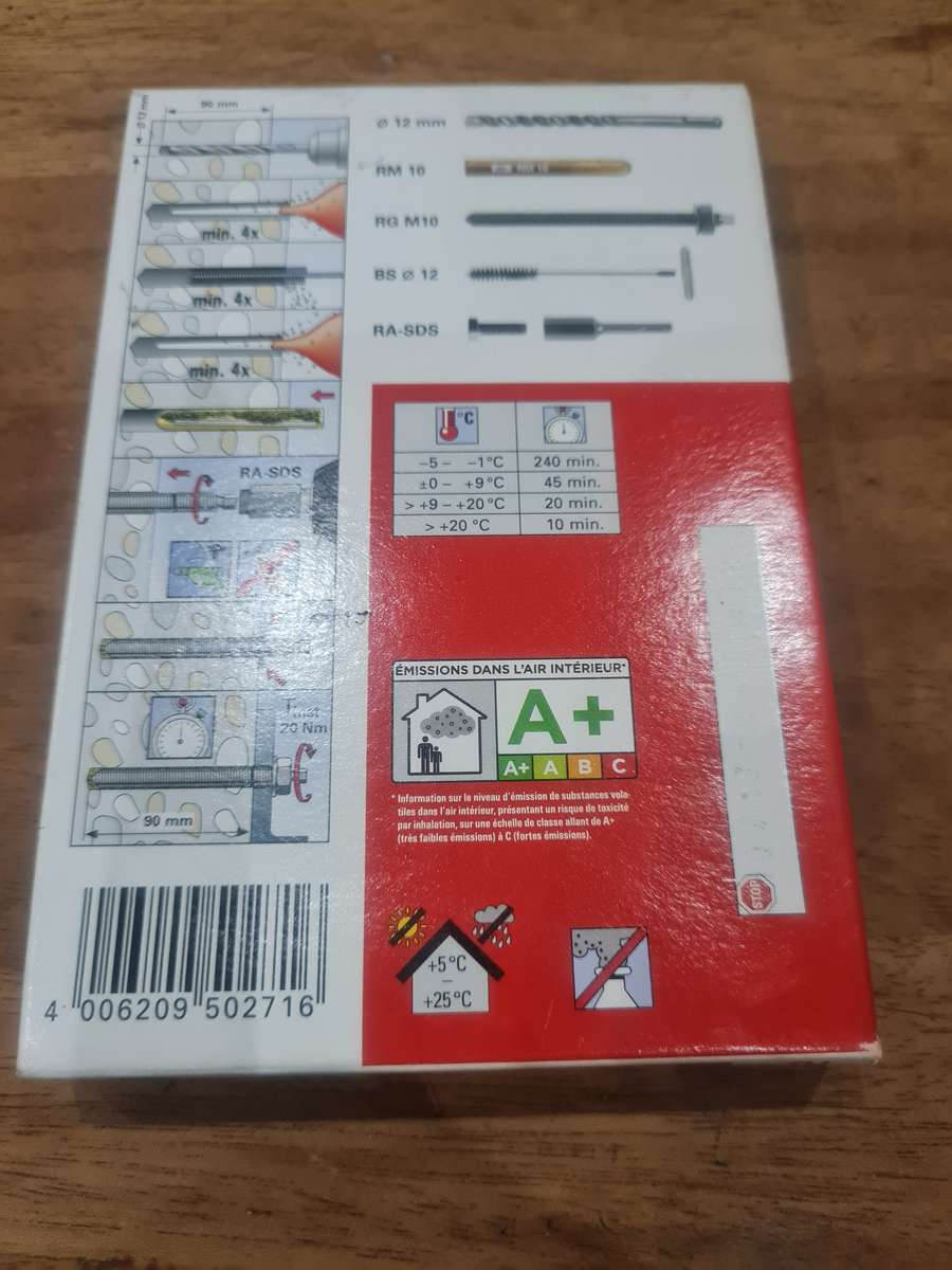 FISCHER RM10 CHEMICAL ANCHORS (Pack of 10)