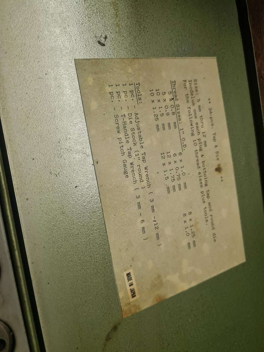 Japan made Tap and Die set , as per pictures