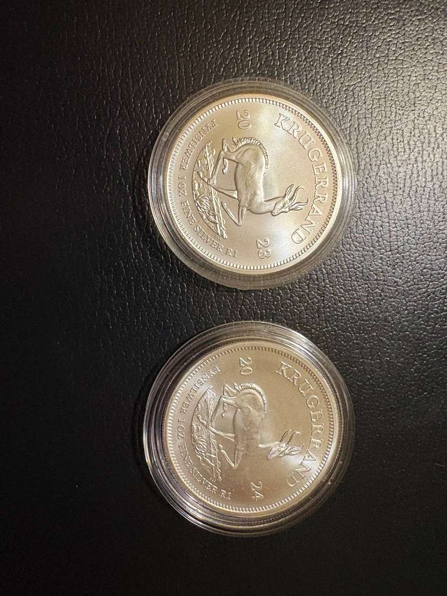 Silver 1oz Kruger rands 2023 and 2024
