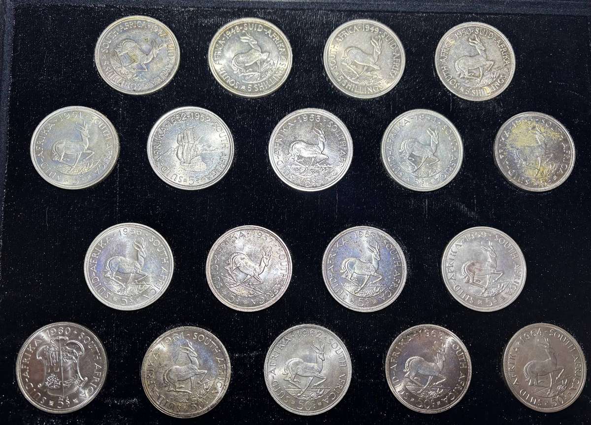 COMPLETE SOUTH AFRICAN FIVE SHILLING SET