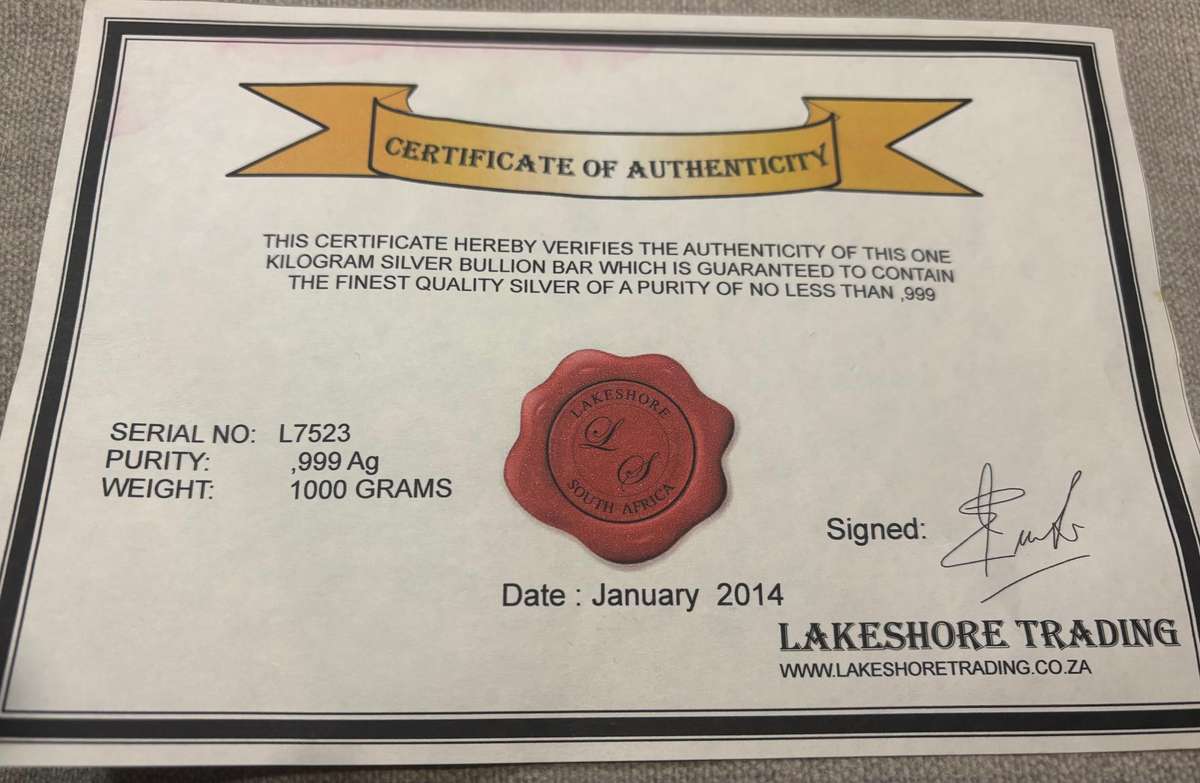 LAKESHORE TRADING SOLID SILVER BAR