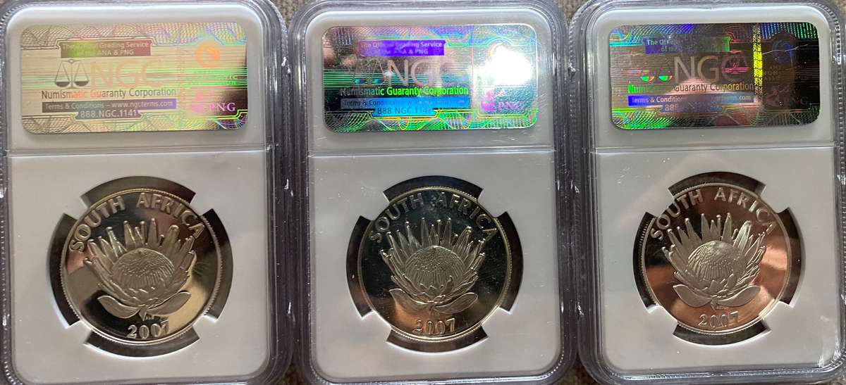 Set of 3 2007 MANDELA R1 COINS