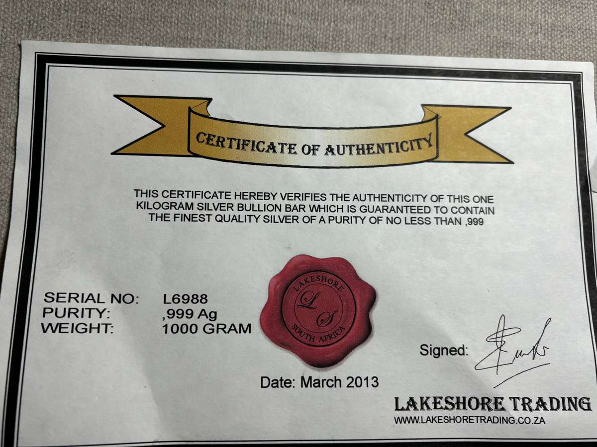 999 Fine Silver Bar 1kg