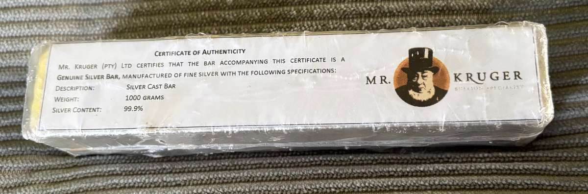 1Kg 99.9 Solid Silver Bar