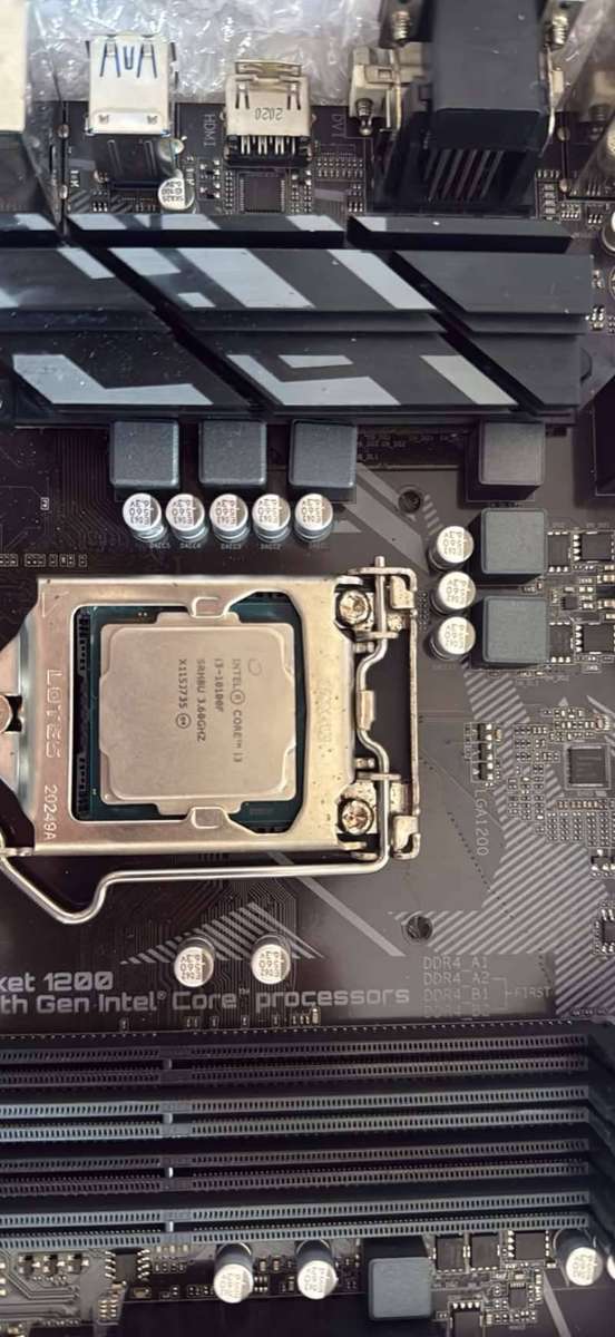 10th gen I3, gigabyte B460 motherboard with 710 2gb gpu, antec RGB cpu cooler.