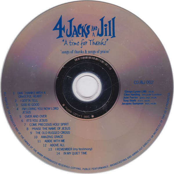 4 Jacks And A Jill - A Time For Thanks - South African CD - CDJ&J002
