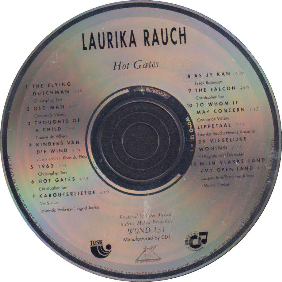 LAURIKA RAUCH - Hot Gates - South African CD - WOND131