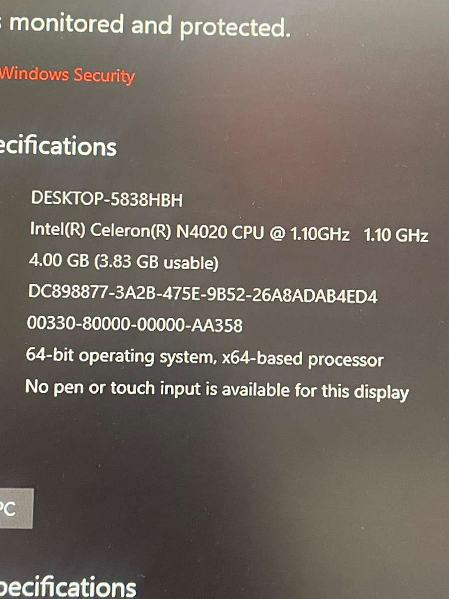 ASUS X543 MOTHERBOARD 4GB RAM ONBOARD (INTEL CELERON N4020)