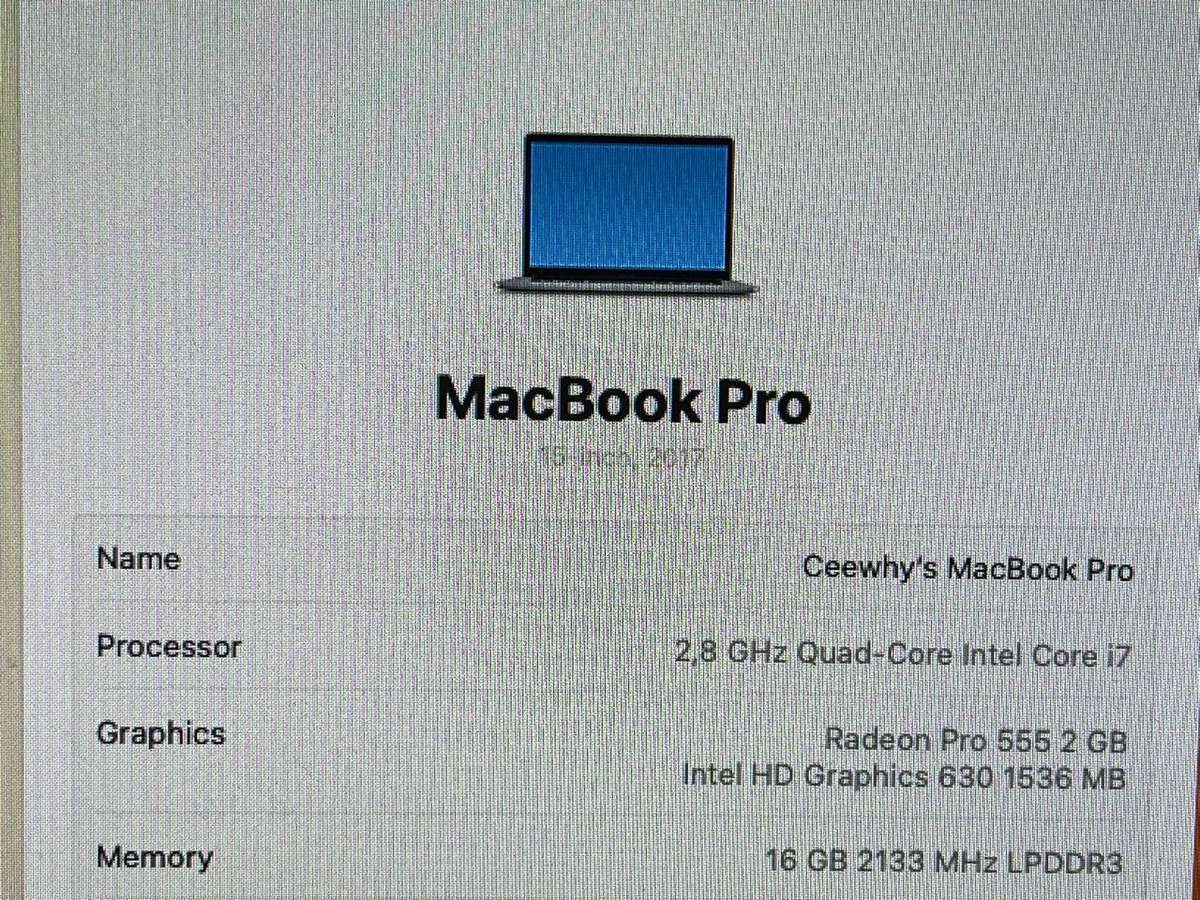 Apple MacBook Pro 15-Inch (TouchBar / 2017) | Core i7 16gb 256gb ssd