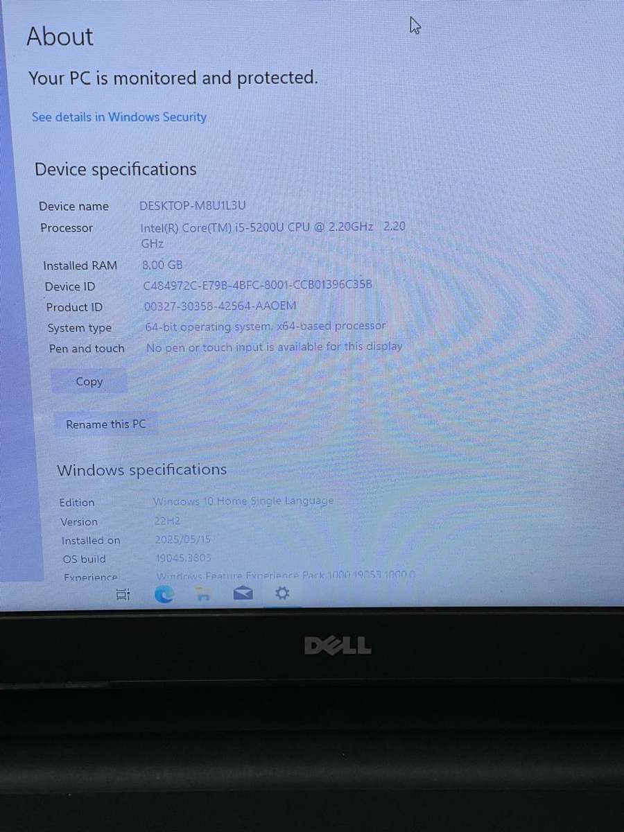 DELL INSPIRON 15 3543 | INTEL CORE i5-5200U | 8GB RAM | 500GB HDD | 15.6" LED | 2G NVIDIA | WIN10