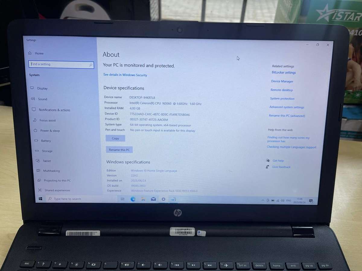 HP 15-ra0xx NOTEBOOK | INTEL CELERON N3060 | 4GB RAM  | 500GB HDD | 15.6` LED | WIN10 HOME