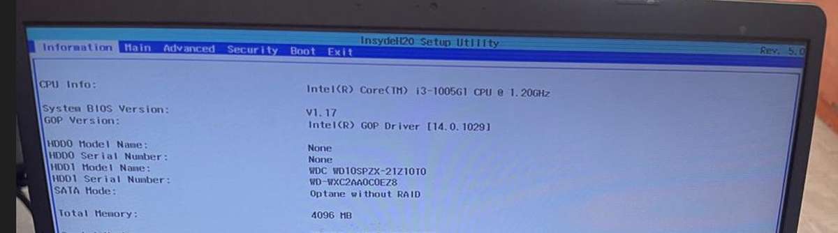 ACER EXTENSA 15 EX215-52-39T9 MOTHERBOARD |  10TH GEN CORE i3-1005G1 @ 1.20GHz  (4GB ONBOARD RAM)