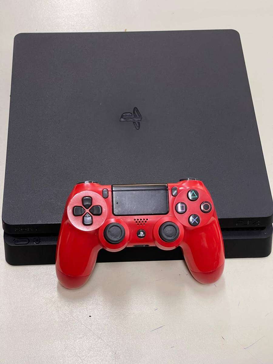 Sony PlayStation 4 (PS4) Slim 500gb Console  Red DualShock Controller | Power Cable only