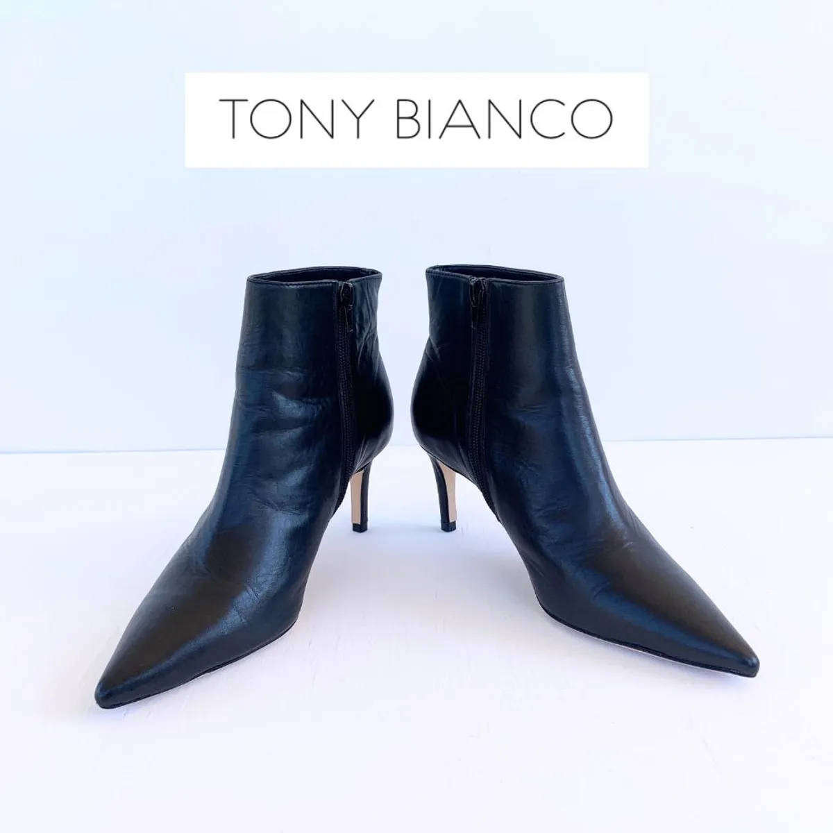 TONY BIANCO  Iris Black Vintage Ankle Boots
