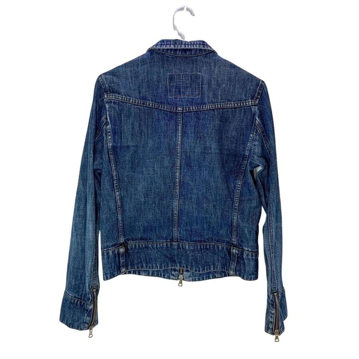 MAX&Co. Denim Moto Jacket  Size 40 (GB 8)  Italian Designer  Zip Detail